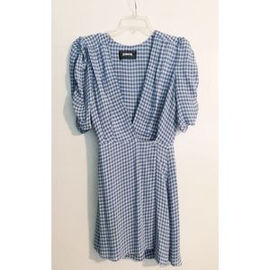 Reformation Gingham Mini Wrap Dress